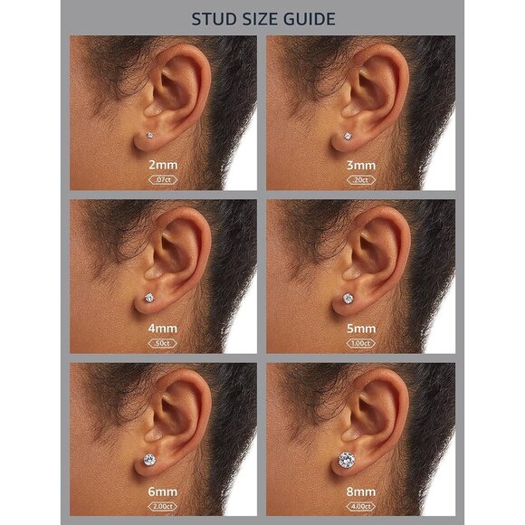 Women's Sterling Silver Round Birthstone Stud Earrings Feature 6mm Round - Picture 4 of 4